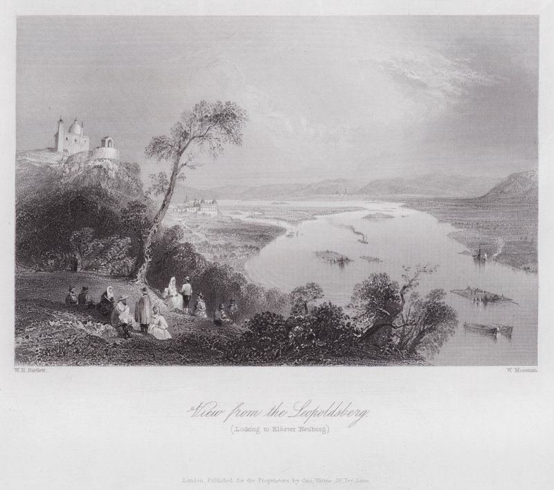 Vue depuis le Leopoldsberg, en direction de Kloster Neuburg - William H. Bartlett