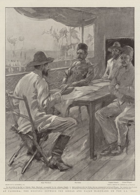 À Fashoda, la rencontre entre le Sirdar et le Major Marchand sur le SS Dal - William Hatherell