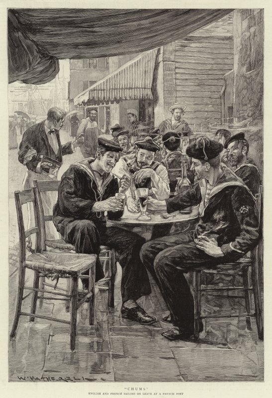 Camarades, Marins Anglais et Français en permission dans un Port Français - William Hatherell