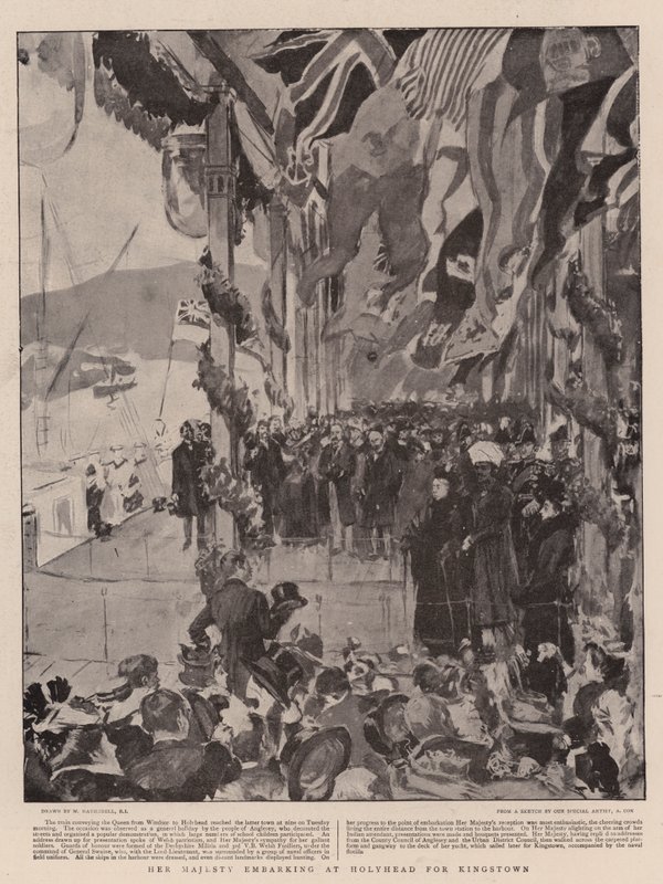 Sa Majesté embarquant à Holyhead pour Kingstown - William Hatherell