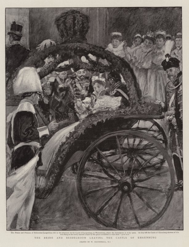 La Mariée et le Marié quittant le Château d
