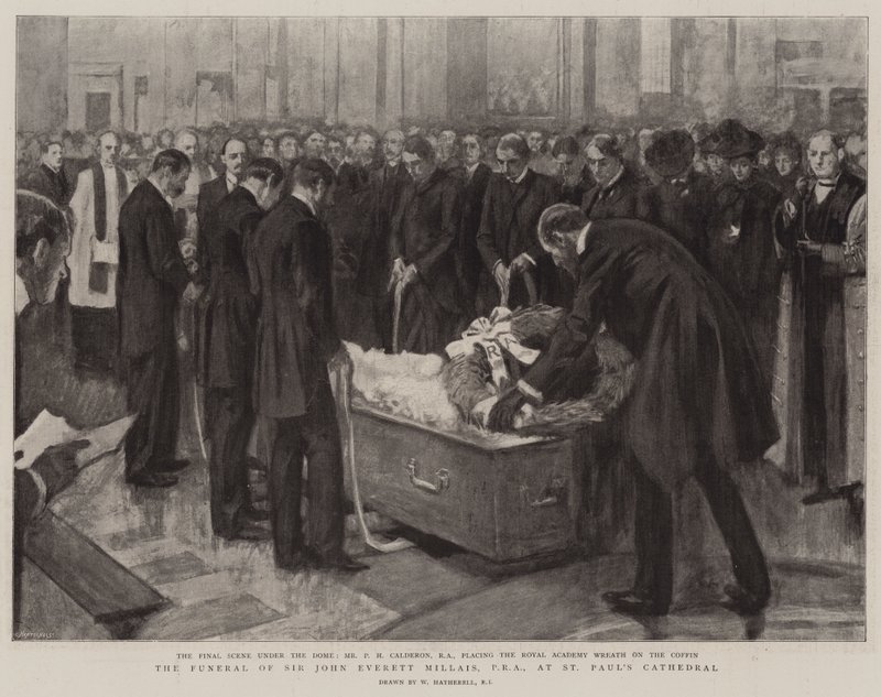 Les funérailles de Sir John Everett Millais, PRA, à la cathédrale Saint-Paul - William Hatherell