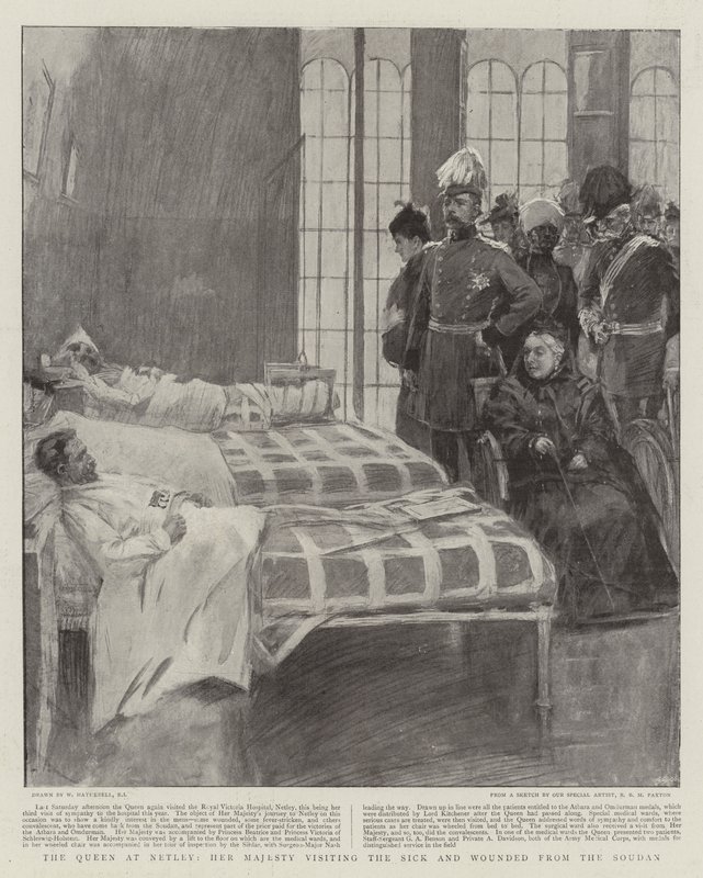 La Reine à Netley, Sa Majesté visitant les malades et les blessés du Soudan - William Hatherell