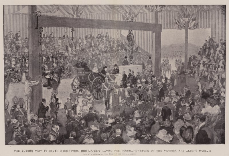 La visite de la reine à South Kensington, Sa Majesté posant la première pierre du Victoria and Albert Museum - William Hatherell
