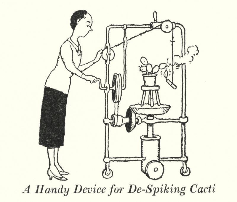 Un dispositif pratique pour enlever les épines des cactus - William Heath Robinson