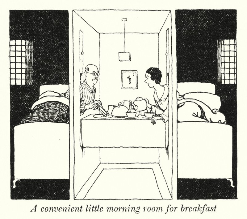 Une petite salle de petit-déjeuner pratique - William Heath Robinson