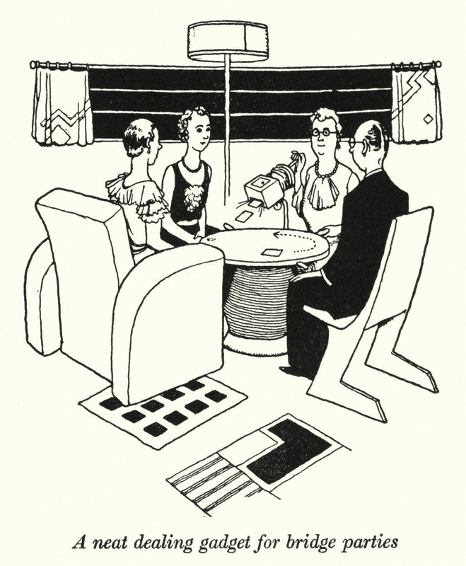 Un gadget pratique pour les soirées bridge - William Heath Robinson