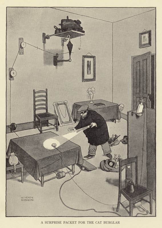 Un paquet surprise pour le cambrioleur - William Heath Robinson