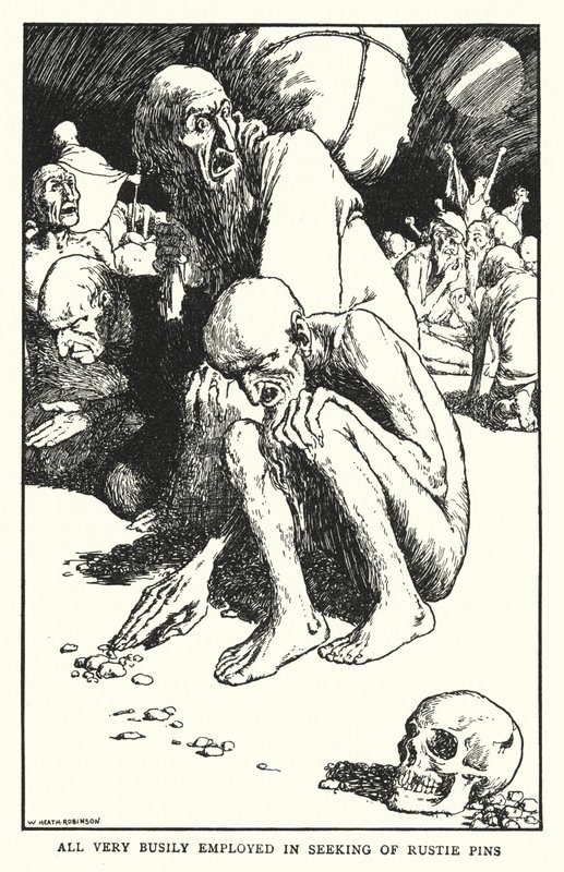 Tous très occupés à chercher des épingles rouillées - William Heath Robinson