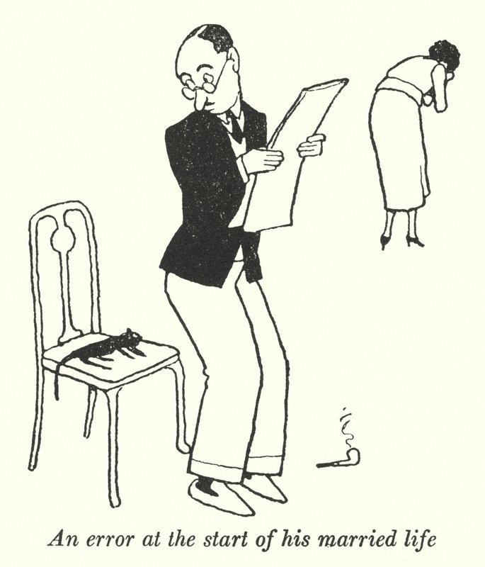 Une erreur au début de sa vie conjugale (lithographie) - William Heath Robinson