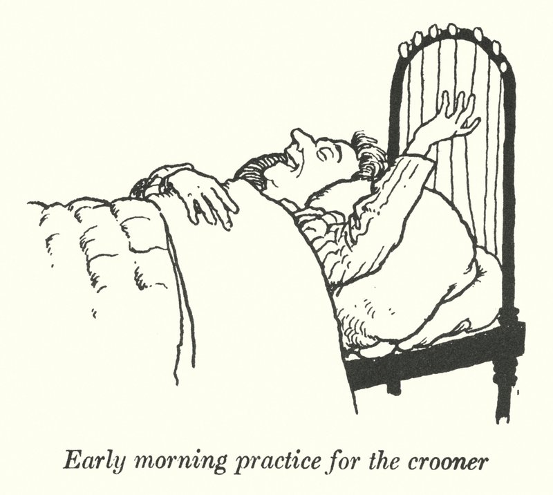 Pratique matinale pour le chanteur (lithographie) - William Heath Robinson
