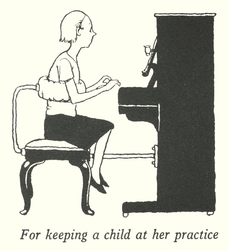 Pour garder un enfant à sa pratique (lithographie) - William Heath Robinson