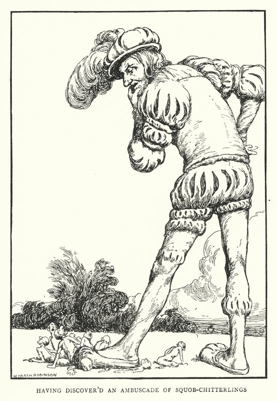 Ayant découvert une embuscade de Squob-Chitterlings - William Heath Robinson