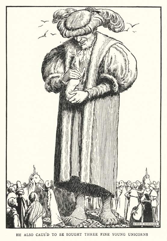 Il a aussi fait acheter trois jeunes licornes fines - William Heath Robinson