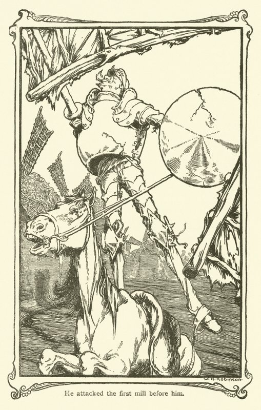 Illustration pour Don Quichotte - William Heath Robinson