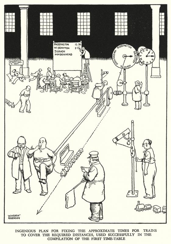 Illustration pour Railway Ribaldry par W Heath Robinson - William Heath Robinson