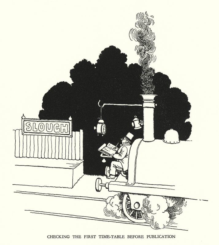 Illustration pour Railway Ribaldry par W Heath Robinson - William Heath Robinson