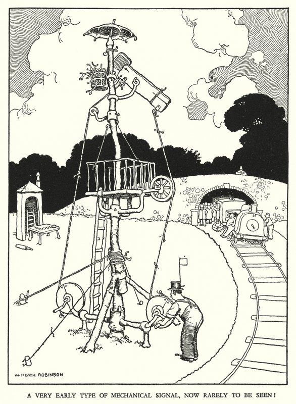 Illustration pour Railway Ribaldry par W Heath Robinson - William Heath Robinson