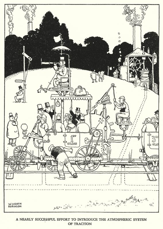 Illustration pour Railway Ribaldry par W Heath Robinson - William Heath Robinson