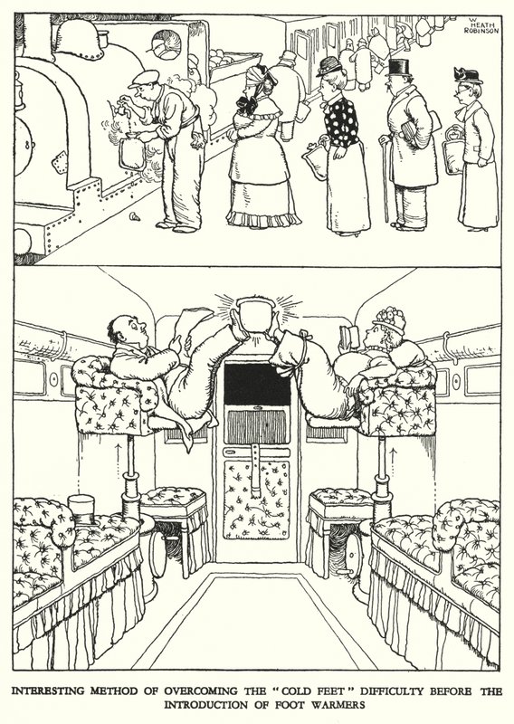 Illustration pour Railway Ribaldry par W Heath Robinson - William Heath Robinson