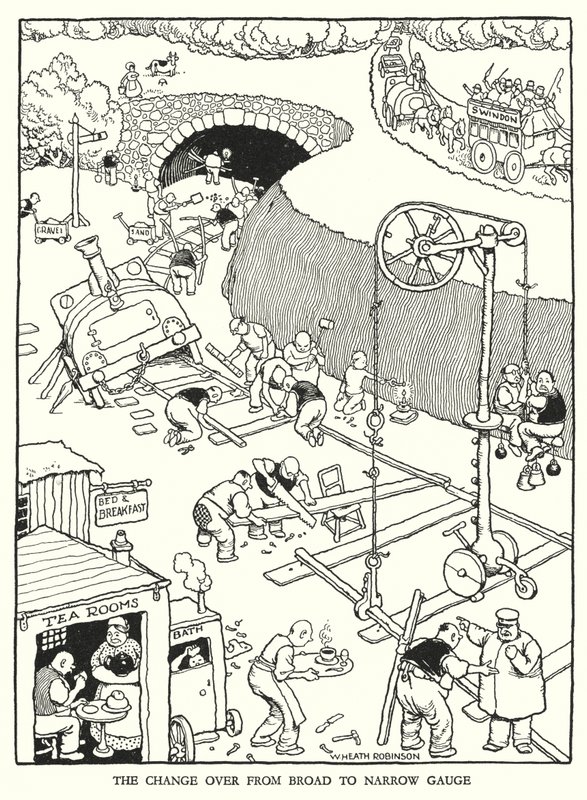 Illustration pour Railway Ribaldry par W Heath Robinson - William Heath Robinson