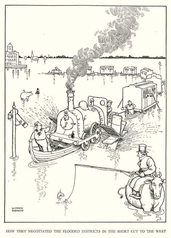 Illustration pour Railway Ribaldry par W Heath Robinson - William Heath Robinson