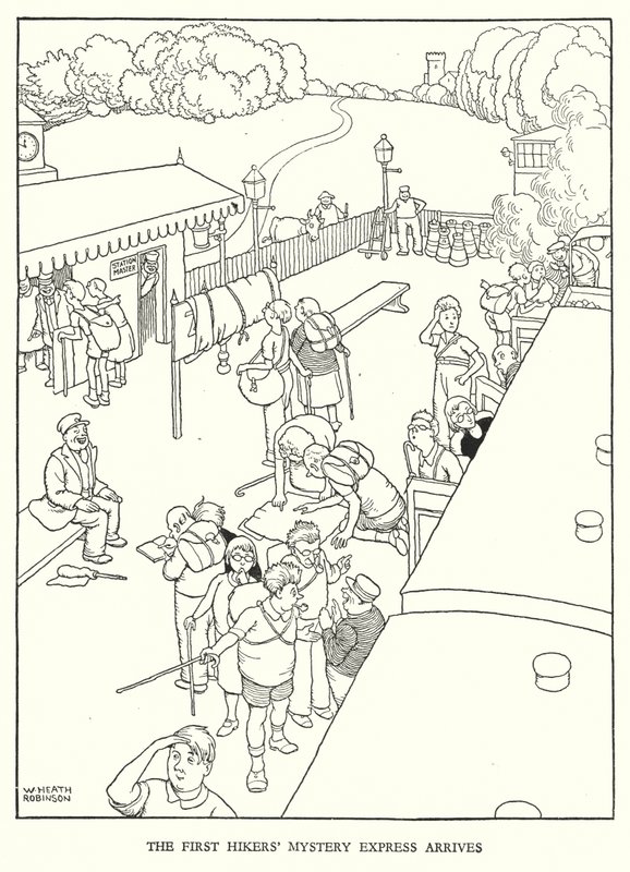 Illustration pour Railway Ribaldry par W Heath Robinson - William Heath Robinson