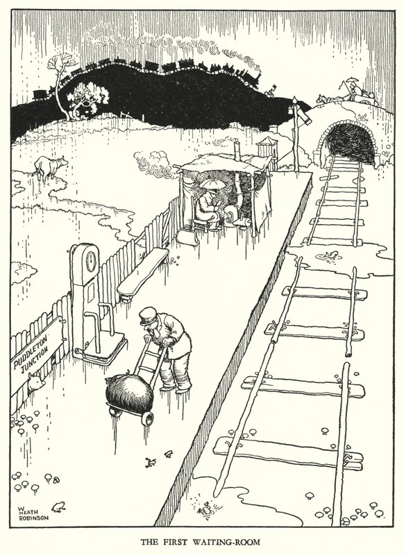 Illustration pour Railway Ribaldry par W Heath Robinson - William Heath Robinson