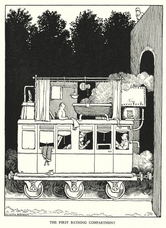 Illustration pour Railway Ribaldry par W Heath Robinson - William Heath Robinson