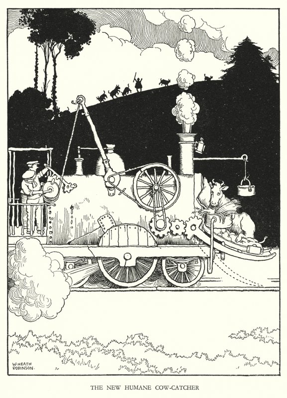 Illustration pour Railway Ribaldry par W Heath Robinson - William Heath Robinson