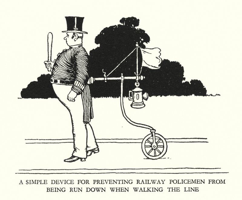 Illustration pour Railway Ribaldry par W Heath Robinson - William Heath Robinson