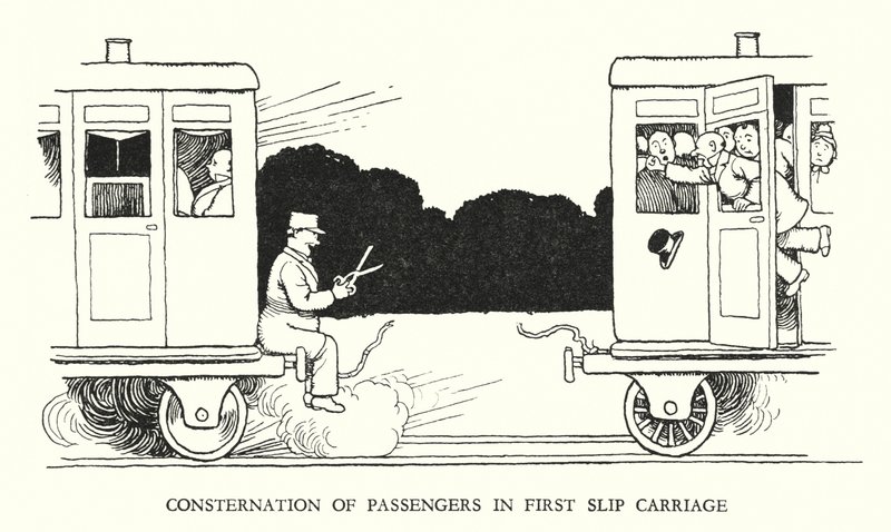 Illustration pour Railway Ribaldry par W Heath Robinson - William Heath Robinson