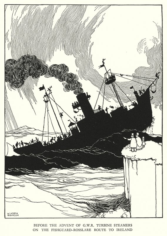 Illustration pour Railway Ribaldry par W Heath Robinson - William Heath Robinson