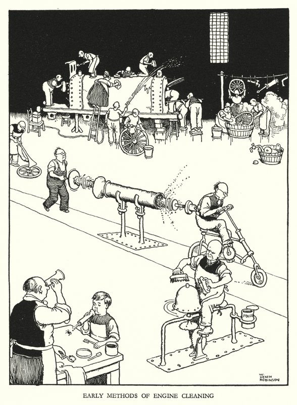 Illustration pour Railway Ribaldry par W Heath Robinson - William Heath Robinson