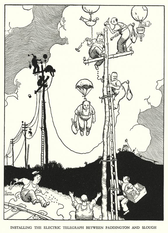 Illustration pour Railway Ribaldry par W Heath Robinson - William Heath Robinson