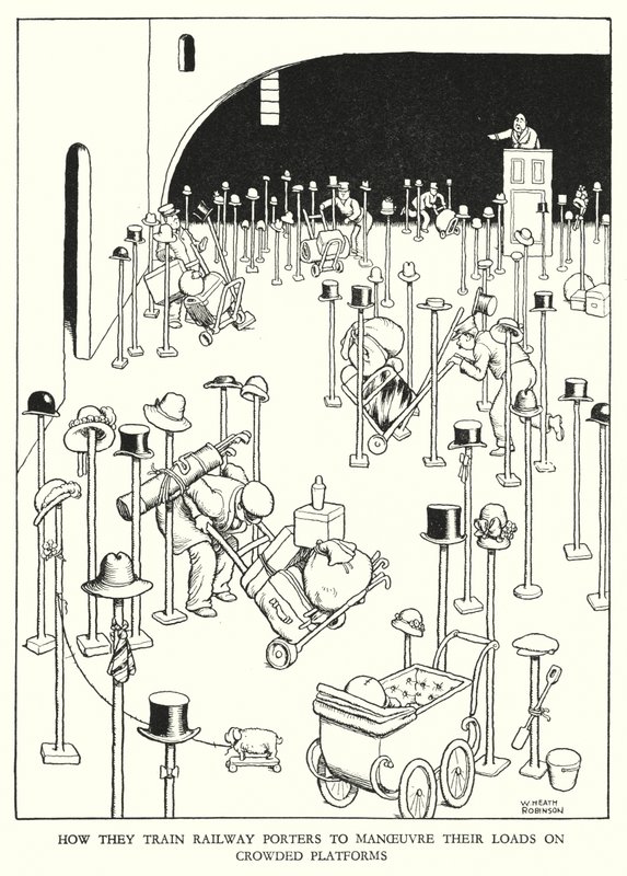 Illustration pour Railway Ribaldry par W Heath Robinson - William Heath Robinson