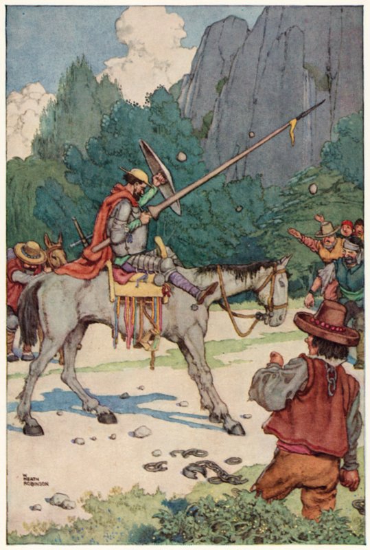 Illustration pour Les Aventures de Don Quichotte - William Heath Robinson