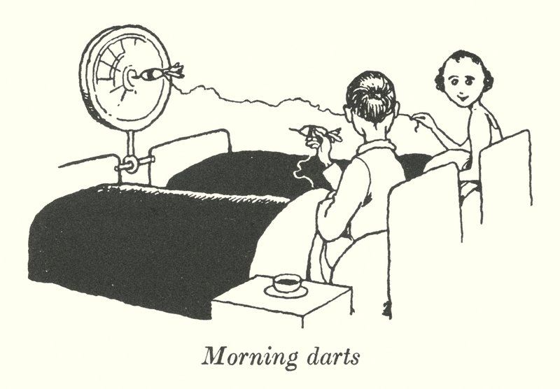Fléchettes du matin (lithographie) - William Heath Robinson