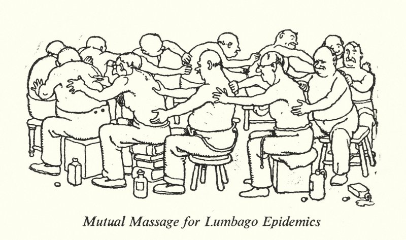 Massage mutuel pour les épidémies de lumbago - William Heath Robinson