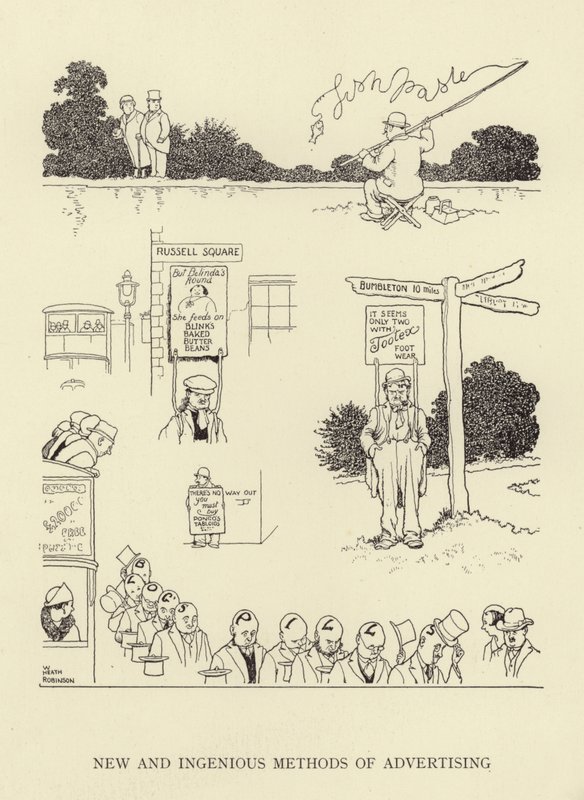 Nouvelles méthodes ingénieuses de publicité - William Heath Robinson