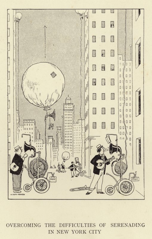 Surmonter les Difficultés de la Sérénade à New York - William Heath Robinson