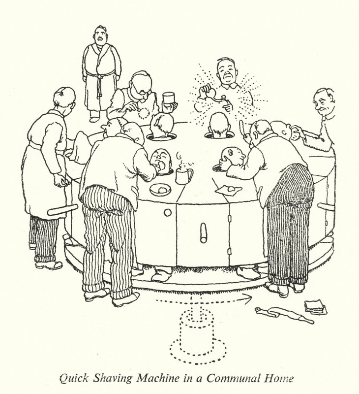 Machine à raser rapide dans une maison communautaire - William Heath Robinson