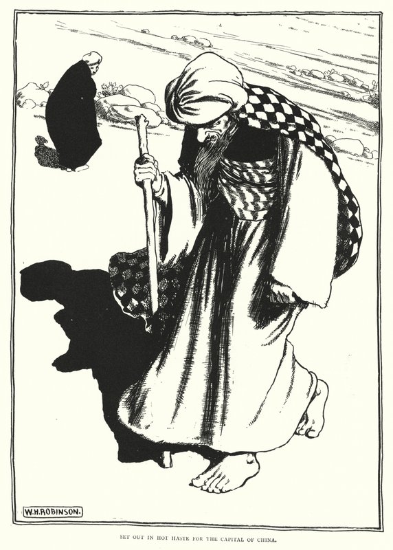 Départ précipité pour la capitale de la Chine (gravure) - William Heath Robinson