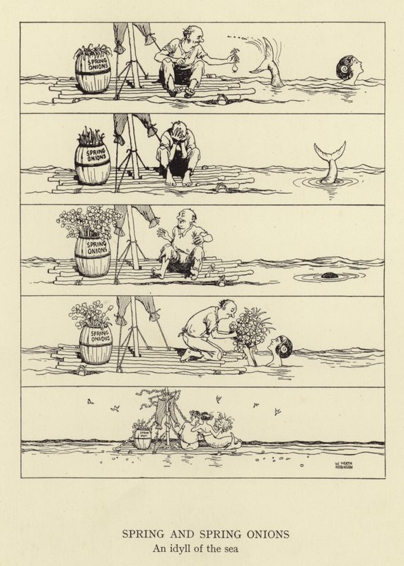 Printemps et oignons de printemps, une idylle de la mer - William Heath Robinson