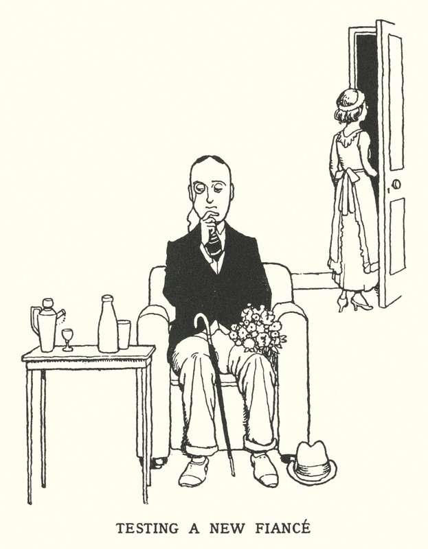 Tester un nouveau fiancé (lithographie) - William Heath Robinson