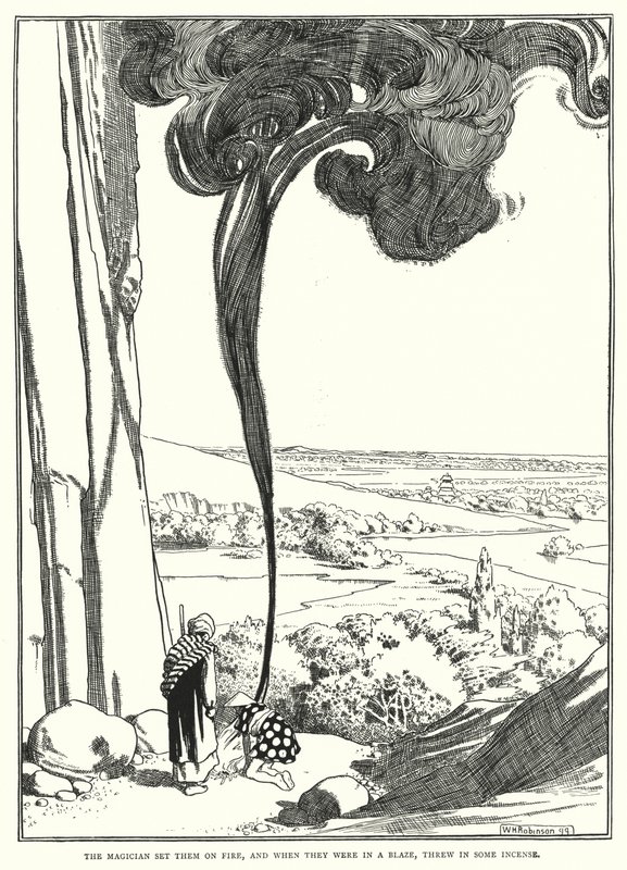 Le magicien les a enflammés, et quand ils étaient en feu, il a jeté de l