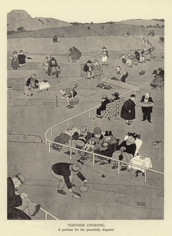 Course de tortues, un passe-temps pour les pacifiques - William Heath Robinson