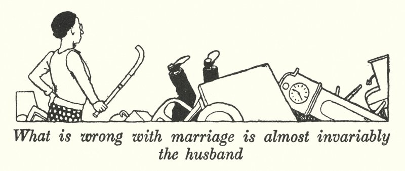 Ce qui ne va pas avec le mariage est presque toujours le mari (lithographie) - William Heath Robinson
