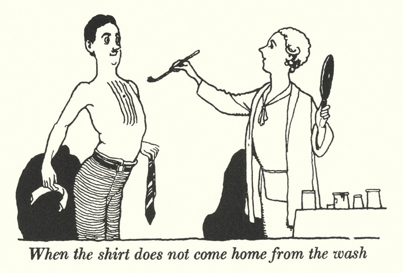 Quand la chemise ne revient pas du lavage (lithographie) - William Heath Robinson