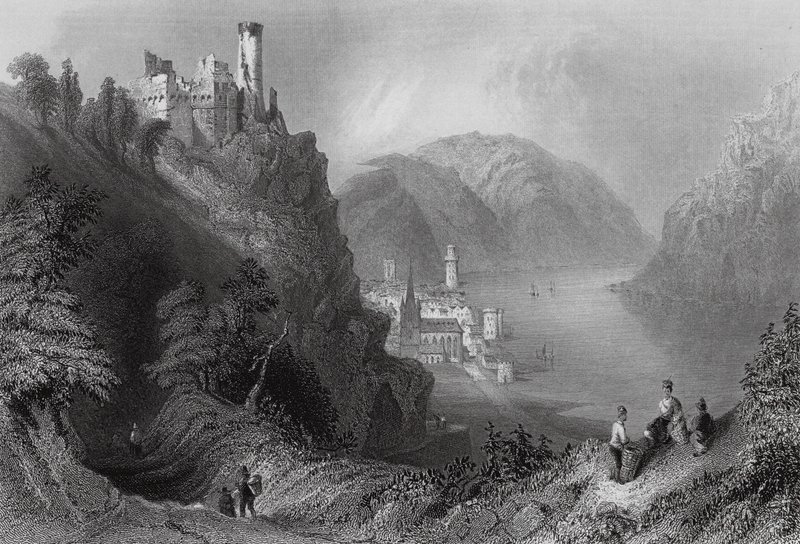 Oberwesel et le Château de Schomberg - William Henry (after) Bartlett